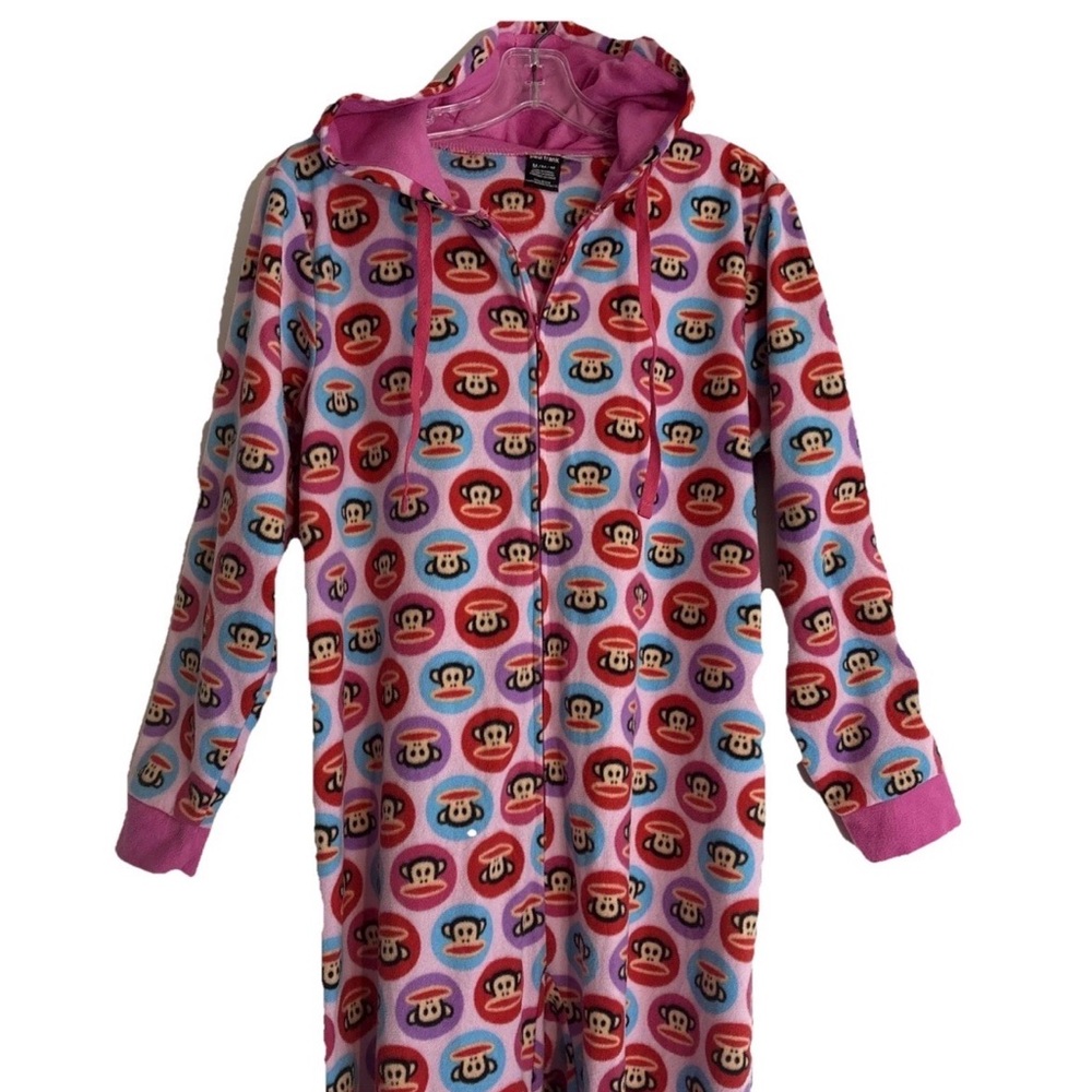 Paul Frank Women's Pink Footie Pajamas One Piece Fleece Union Suit Size Medium